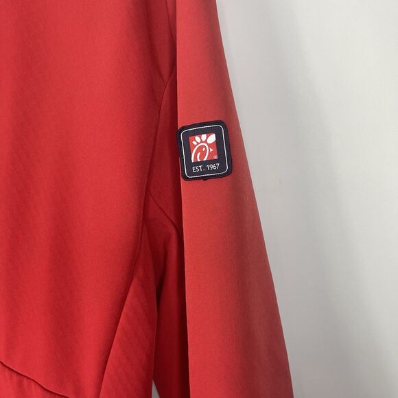 Chick-Fil-A Jacket Men's Red Team Style Hooded Rain Coat Windbreaker Size XXL - Picture 5 of 13